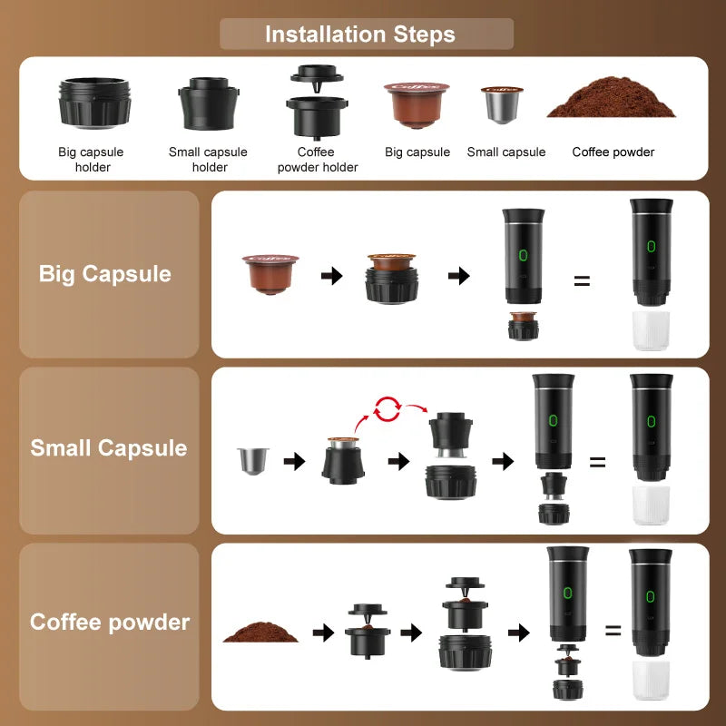 Máquina de Café Portátil 3 em 1
