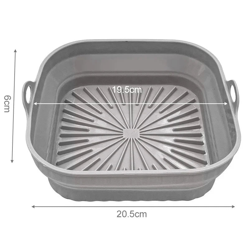 Cesto de Silicone Dobrável para Air Fryer