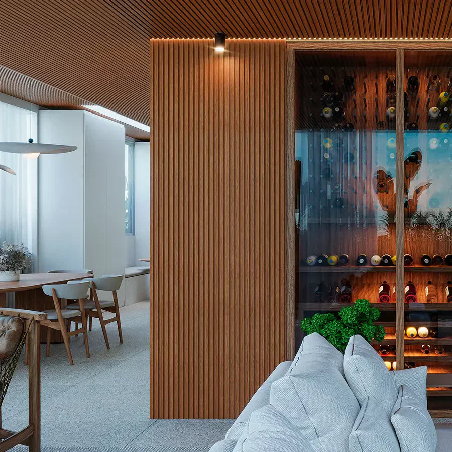 Painel Ripado Laminado de EVA Autocolante Auréon - Sofisticação e Conforto em Cada Detalhe