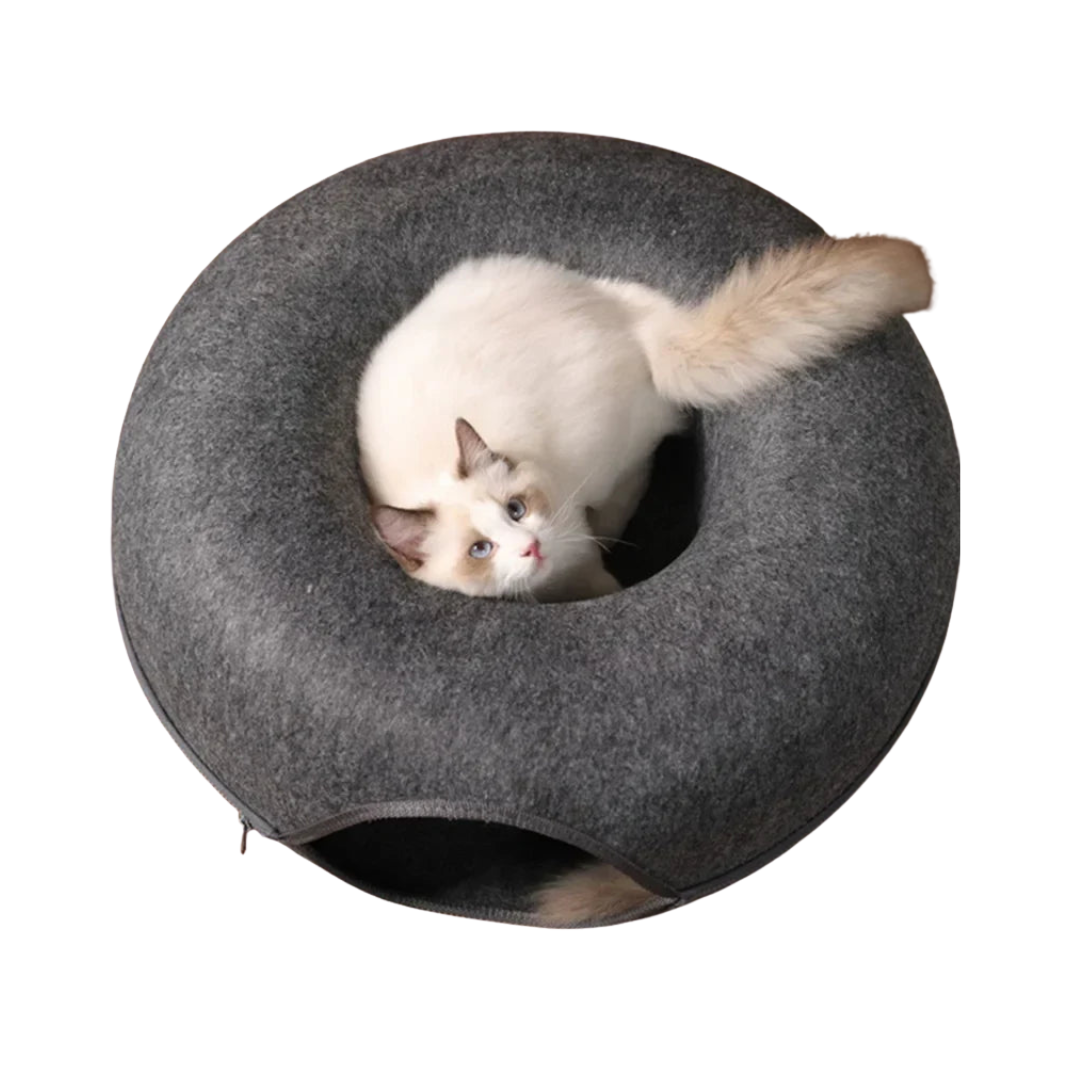 Cama Donut em Feltro para Gatos