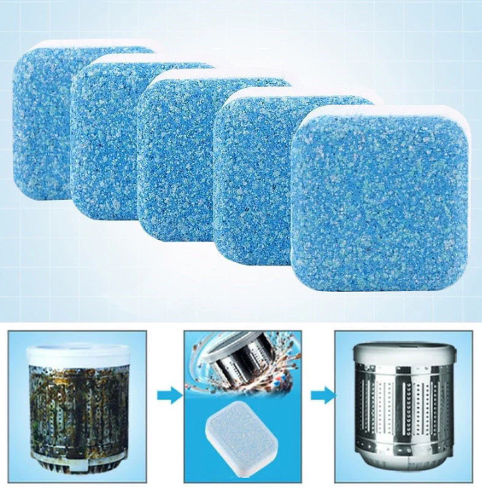 Pastilhas de Limpeza Profunda para Máquina de Lavar (Kit com 6 ou 10 pastilhas)
