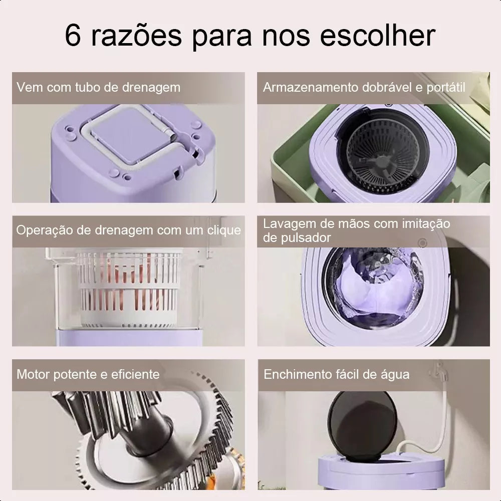 Mini Máquina de Lavar - Lava & Centrifuga 110-220V