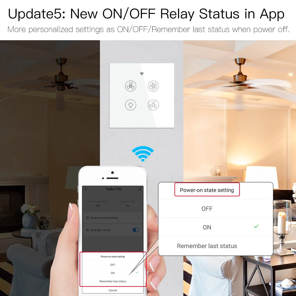 Moes WiFi + RF Smart Ceiling Fan