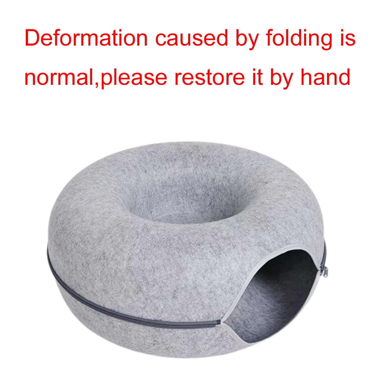 Cama Donut em Feltro para Gatos