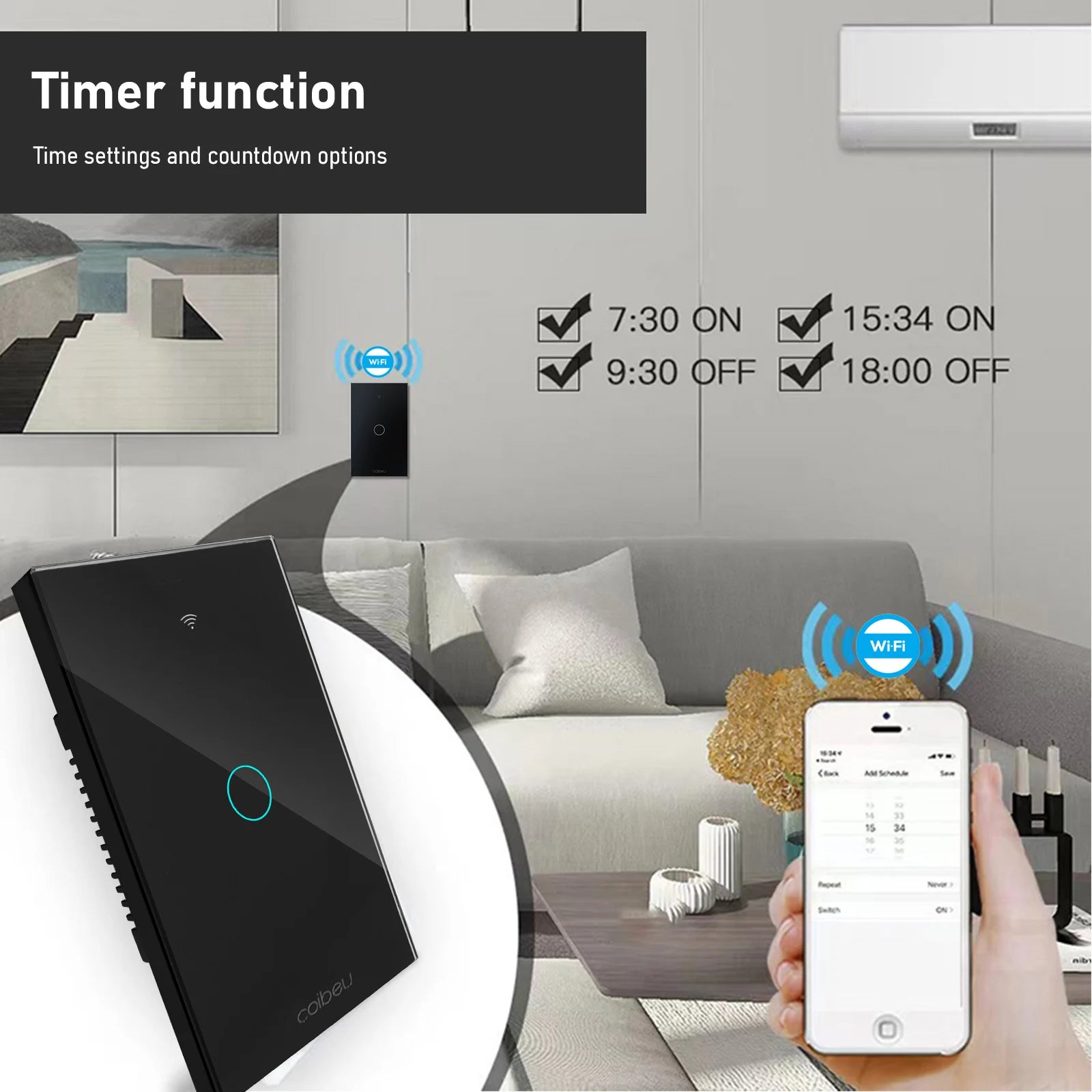 Interruptor Inteligente, Wi-Fi, Touch