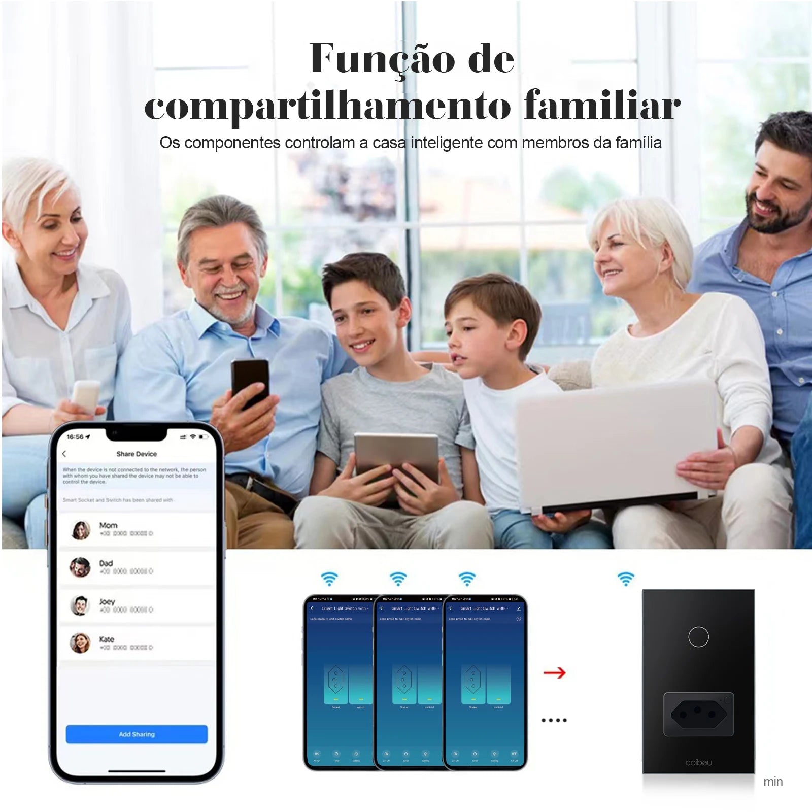 Interruptor Inteligente, Wi-Fi, Touch