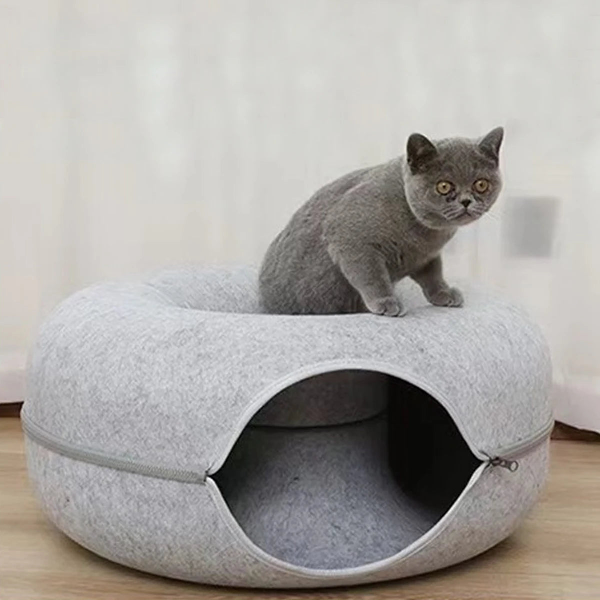Cama Donut em Feltro para Gatos