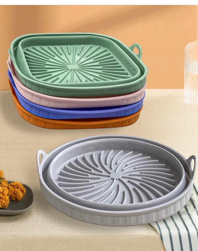 Cesto de Silicone Dobrável para Air Fryer