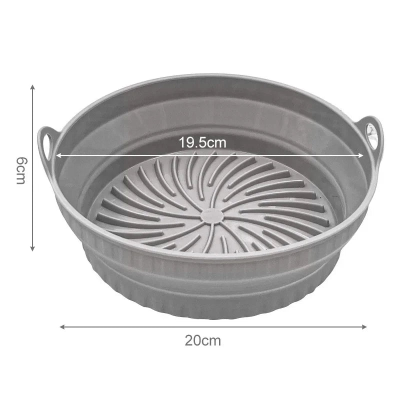 Cesto de Silicone Dobrável para Air Fryer