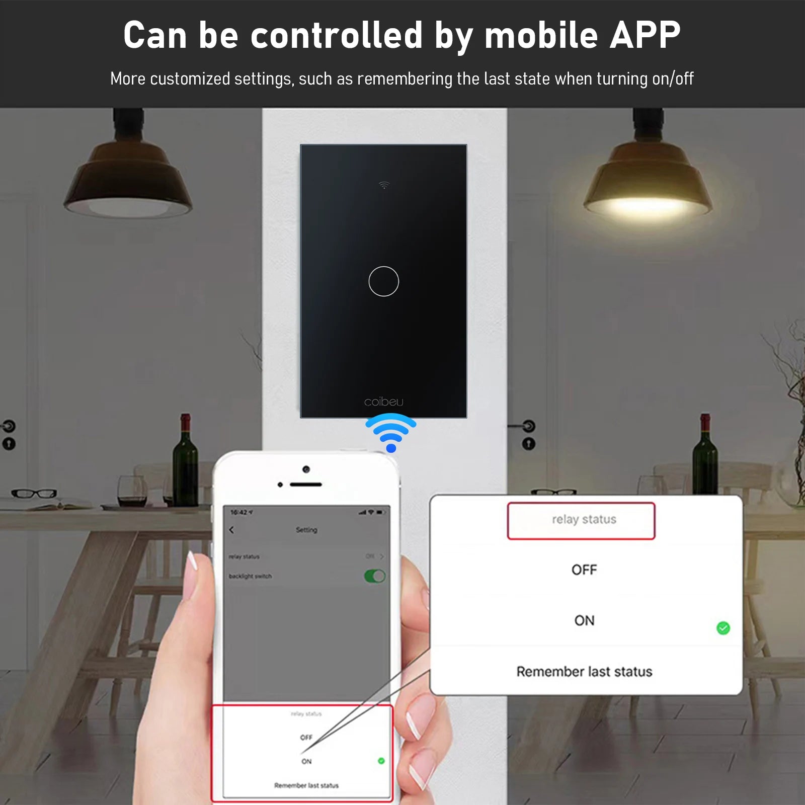 Interruptor Inteligente, Wi-Fi, Touch