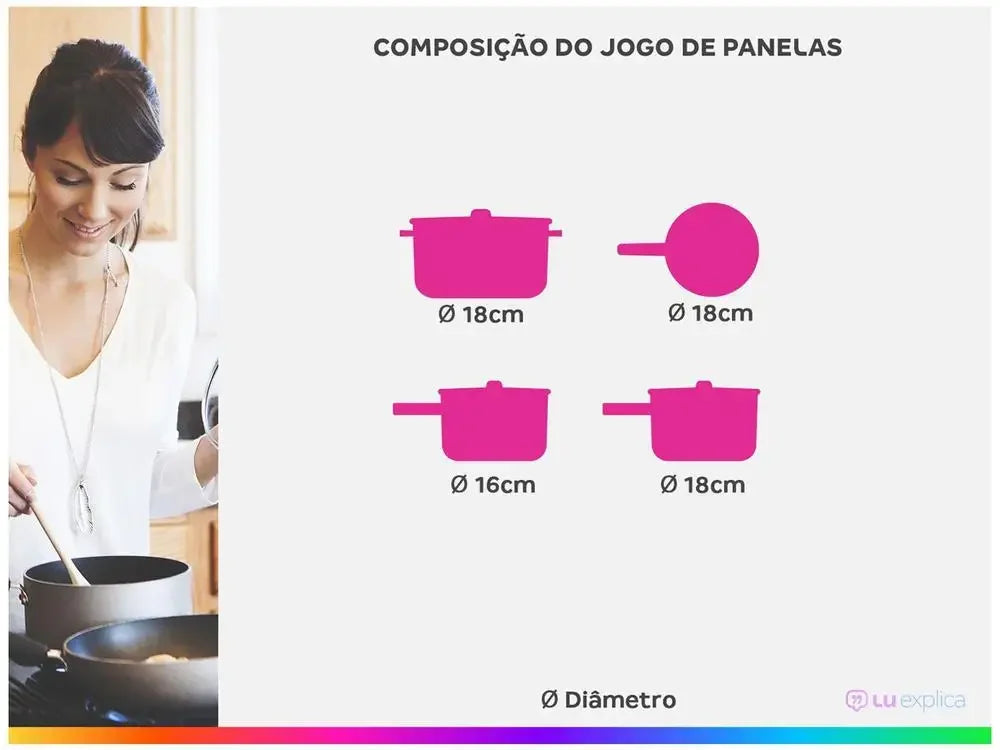 Conjunto de Panelas Eirilar 4 Peças