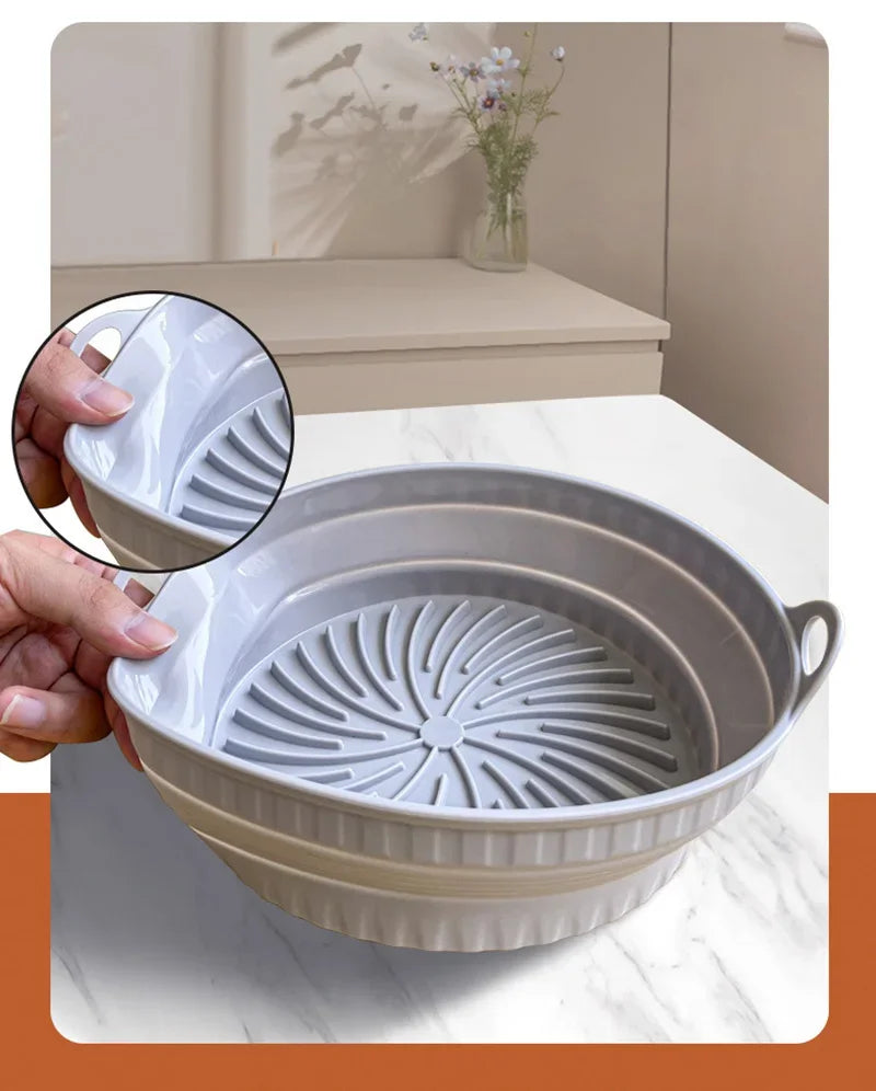 Cesto de Silicone Dobrável para Air Fryer