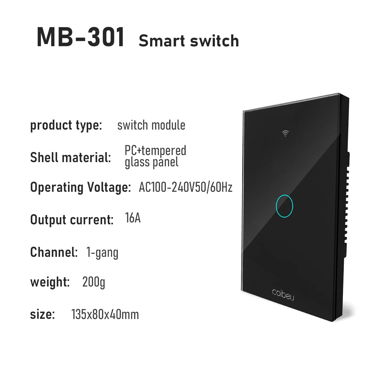 Interruptor Inteligente, Wi-Fi, Touch