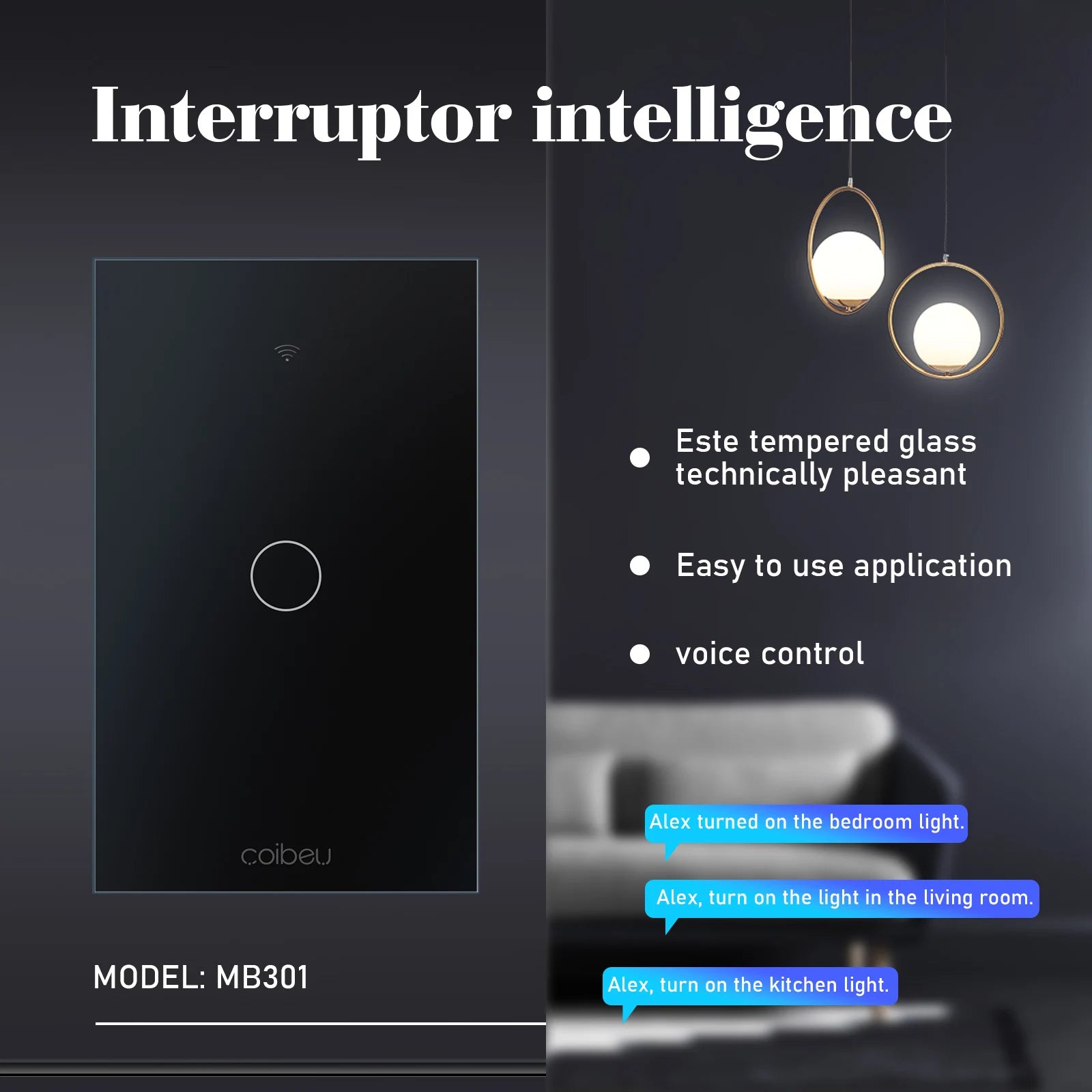 Interruptor Inteligente, Wi-Fi, Touch