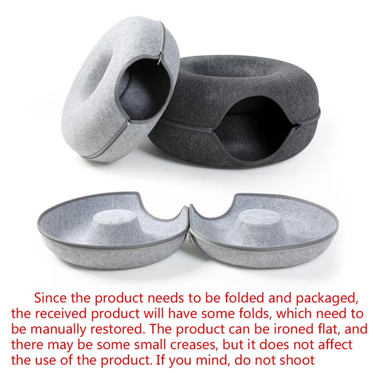 Cama Donut em Feltro para Gatos