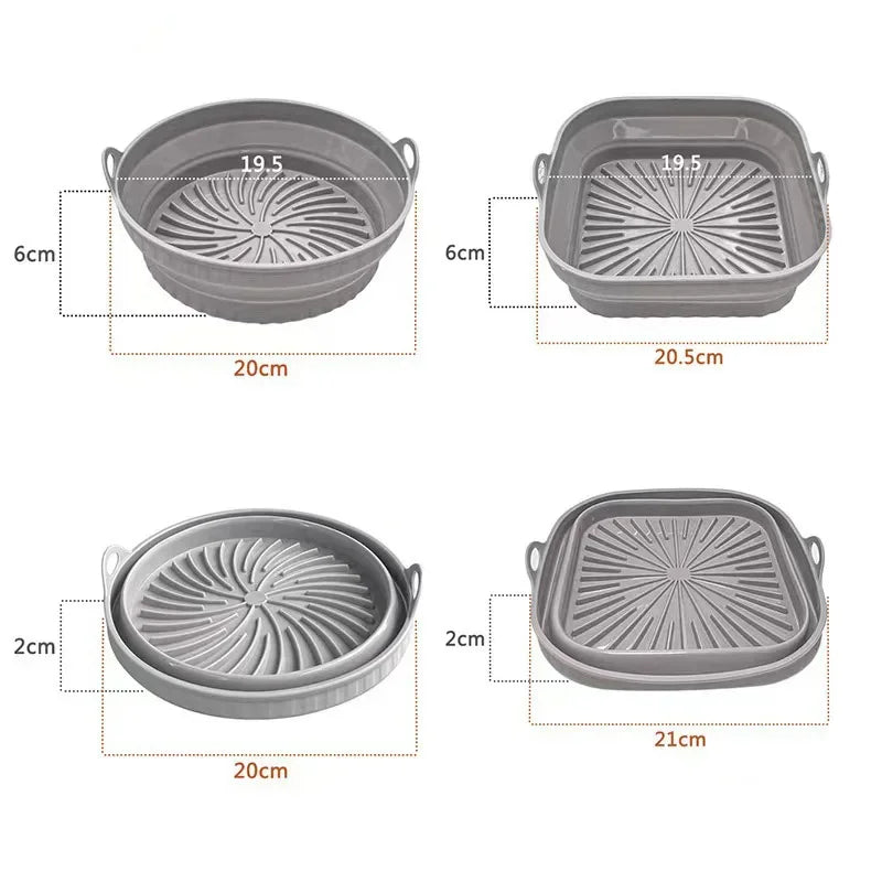 Cesto de Silicone Dobrável para Air Fryer