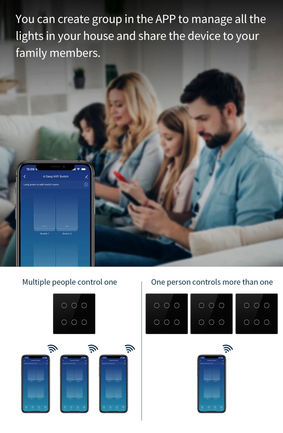 Interruptor Inteligente - Teclas Touch