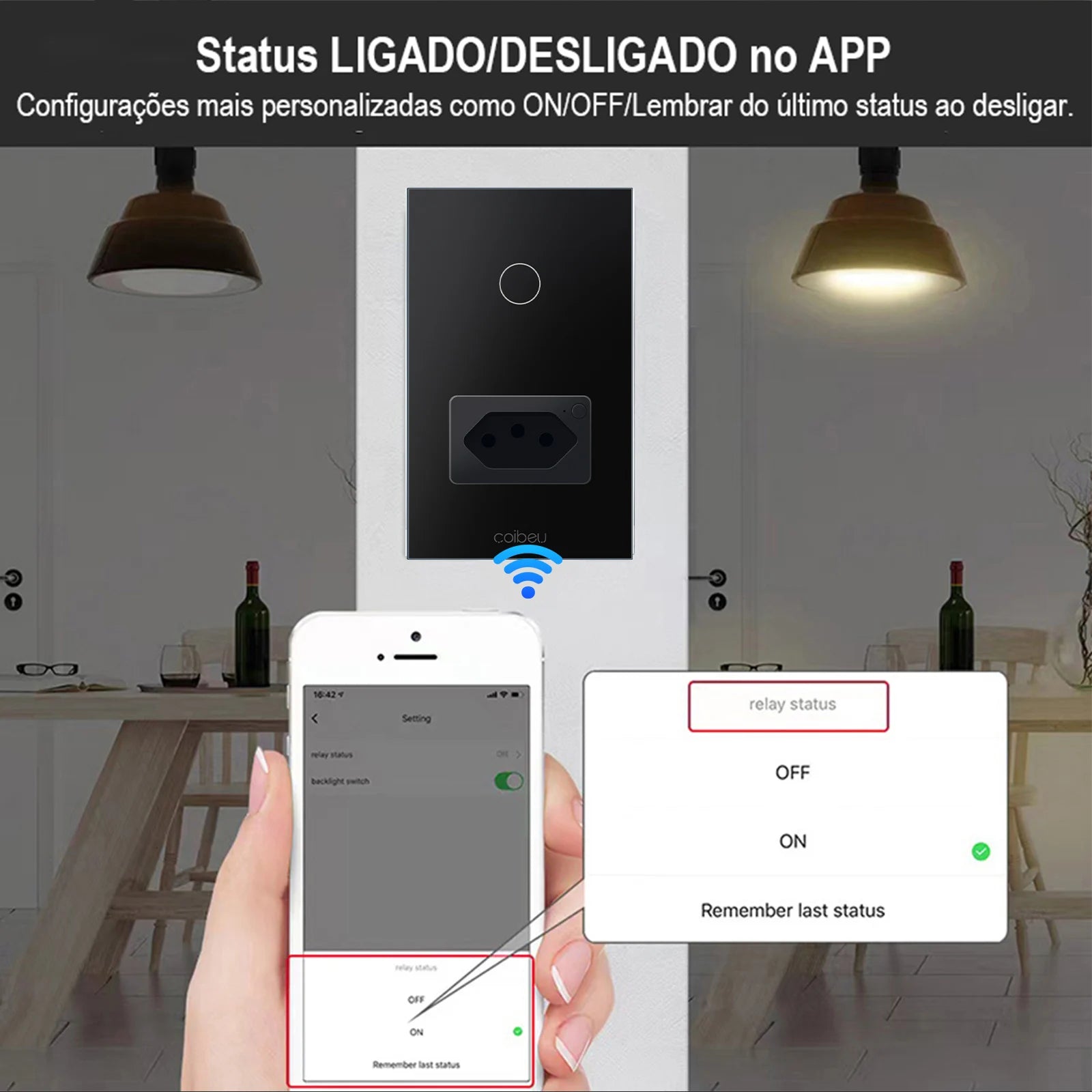 Interruptor Inteligente, Wi-Fi, Touch