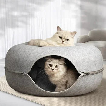 Cama Donut em Feltro para Gatos