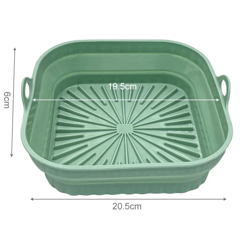 Cesto de Silicone Dobrável para Air Fryer